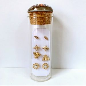 Assorted Post Earrings Gold Tone